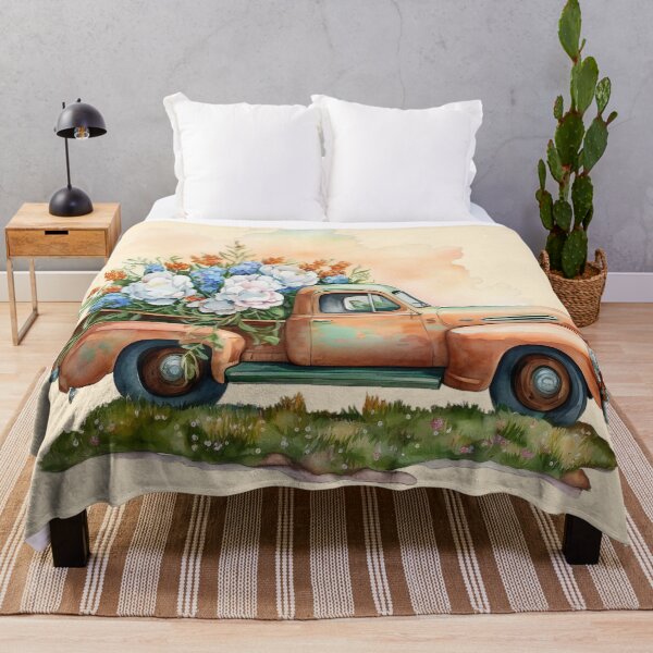 Item preview, Copper Retro Vintage Truck with Flowers designed and sold by cardinalhill.