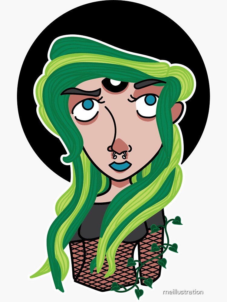 "Hollow with a Green Soul" Sticker for Sale by rneillustration Redbubble