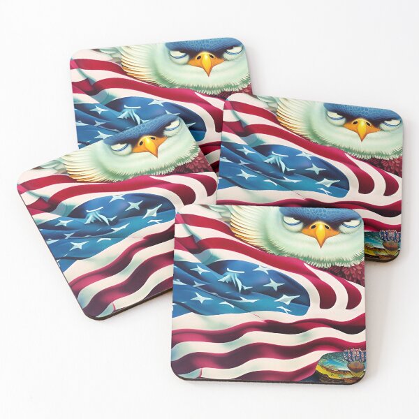 Item preview, American Flag - Red White and Blue with Bald Eagle Design Illustration  designed and sold by deniselynnimage.