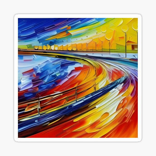 Neoimpressionistische Formel-1-Strecke Sticker