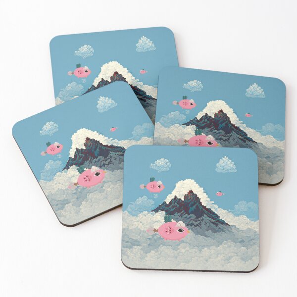 Item preview, Bird Axies circling around a cloudy mountain peak designed and sold by SteamedSashimi.