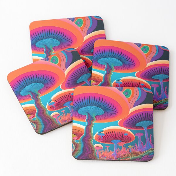 Item preview, Hippy Trippy Psychedelic mushrooms, Trippy colorful illustration designed and sold by Akazox.