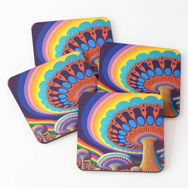 Item preview, Hippy Trippy Psychedelic mushrooms, Trippy colorful illustration designed and sold by Akazox.