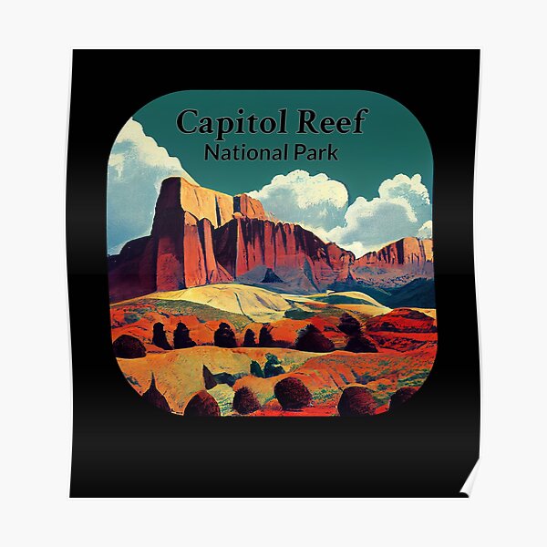 Capitol Reef National Park Poster Art Design Illustration Poster