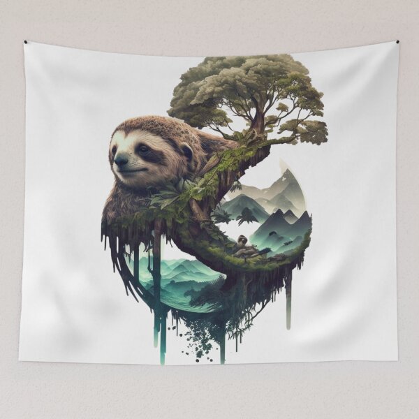 Item preview, Double exposure Sloth and south america designed and sold by Mirochan80.
