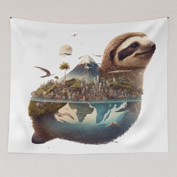 Item preview, Double exposure Sloth and south america designed and sold by Mirochan80.