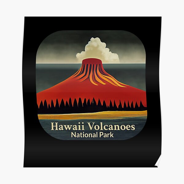 “Hawaii Volcanoes National Park Poster Art Design Illustration " Poster