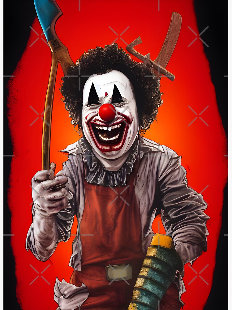 "Horror clown comic book style design" Sticker for Sale by gudzik