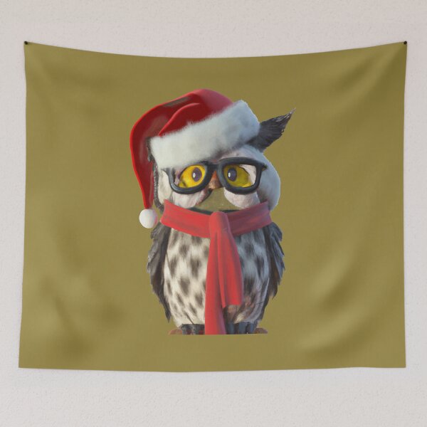 Item preview, Christmas Owl Wearing Santa Costume and Red Scarf Vector designed and sold by taiche.