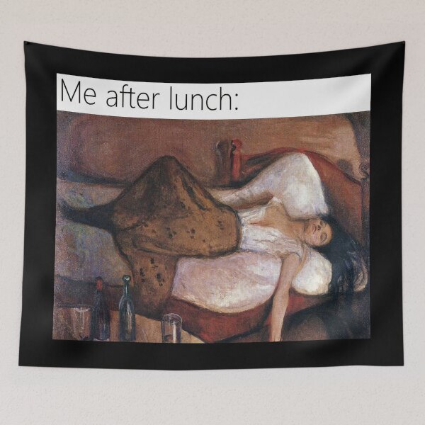 Item preview, Me after Lunch (Sleepy Mood Meme) - Thanksgiving, Christmas And Birthday Party Gift Ideas for Classic Memes Lovers and Fans designed and sold by Memeing Everything.