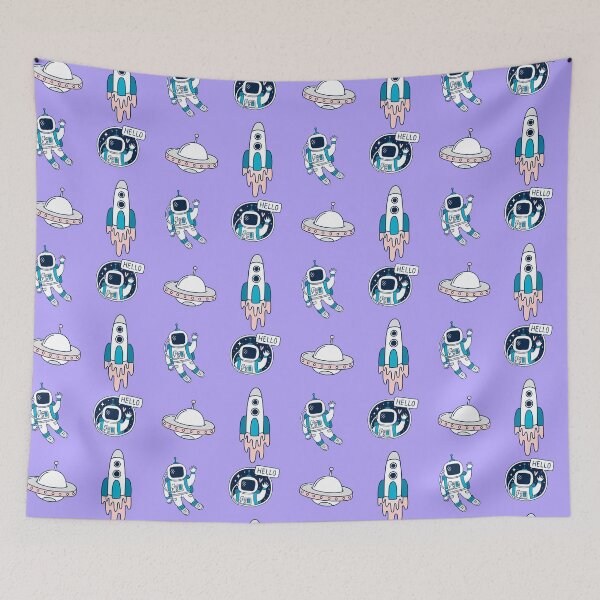 Item preview, Cute astronaut sticker pack, spaceship pattern - Beautiful astronaut in space designed and sold by Theleochick.