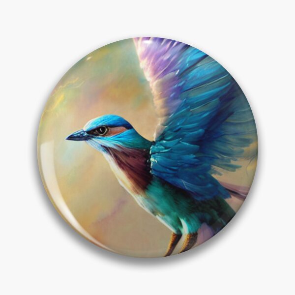 Item preview, Lilac breasted roller bird, watercolor designed and sold by Huesoffun.