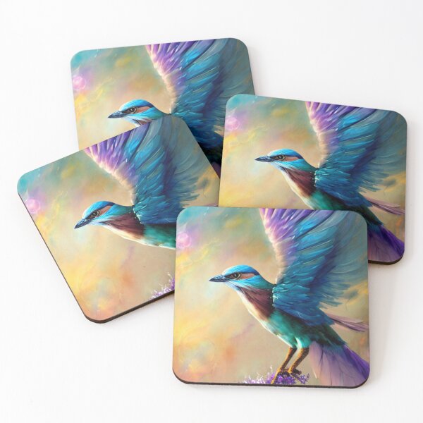 Item preview, Lilac breasted roller bird, watercolor designed and sold by Huesoffun.