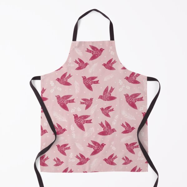 Item preview, Christmas Turtle Doves with holly and foliage Linoprint repeat pattern designed and sold by NattyDesigns.