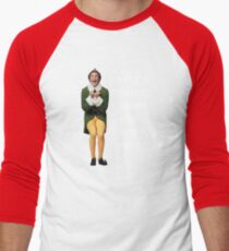 SANTA'S COMING! I KNOW HIM! Elf The Movie Will Ferrell Buddy Christmas Men's Baseball ¾ T-Shirt