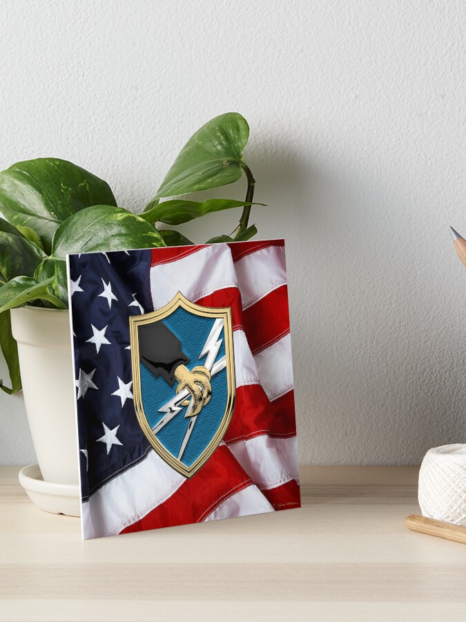 U S Army Security Agency Asa Patch Over American Flag Art Board Print By Captain7 Redbubble