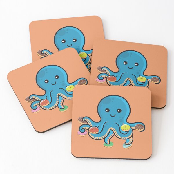 Item preview, Cute sea octopus eating donuts designed and sold by Donutlovers.