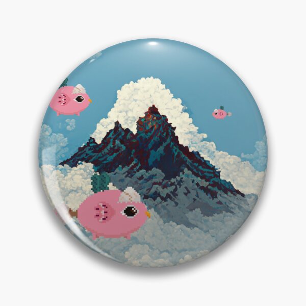 Item preview, Bird Axies circling around a cloudy mountain peak designed and sold by SteamedSashimi.