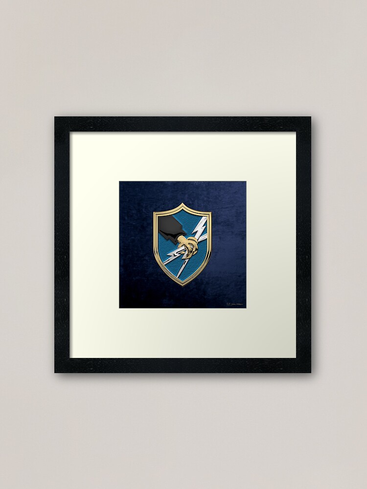 U S Army Security Agency Asa Patch Over Blue Velvet Framed Art Print By Captain7 Redbubble