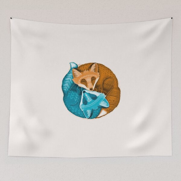 Item preview, Snuggling foxes summer winter designed and sold by nicedayillu.