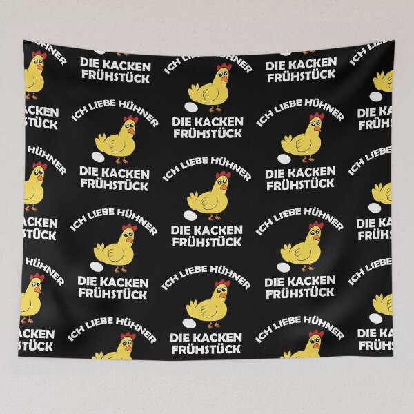 Aperçu de l'œuvre J'adore les poulets qui font caca au petit déjeuner créée et vendue par Mohja-Design.
