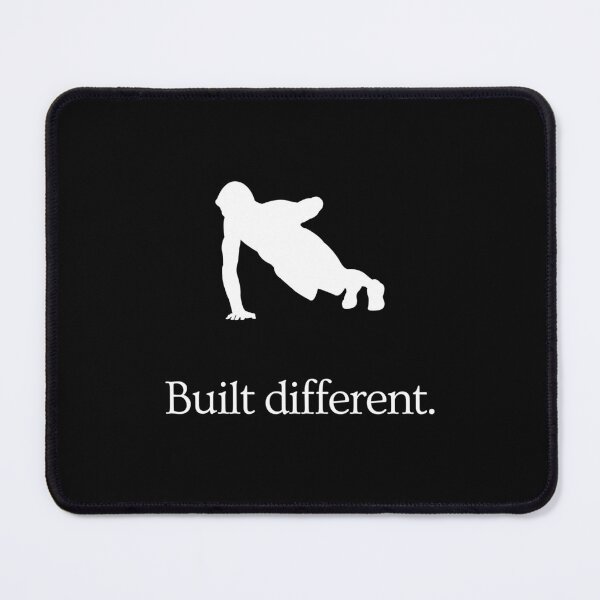 Item preview, Built Different - Gym Bodybuilding Fitness Motivation - Ad Parody - One handed pushup designed and sold by MillennialMemer.
