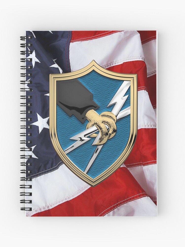 U S Army Security Agency Asa Patch Over American Flag Spiral Notebook By Captain7 Redbubble