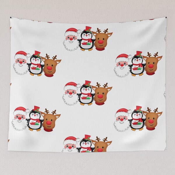 Item preview, Merry Christmas Santa Reindeer Penguin designed and sold by MisPuHoney.