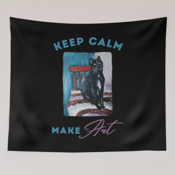 Item preview, Keep calm make art design with cool cat  designed and sold by DigitalMagShop.