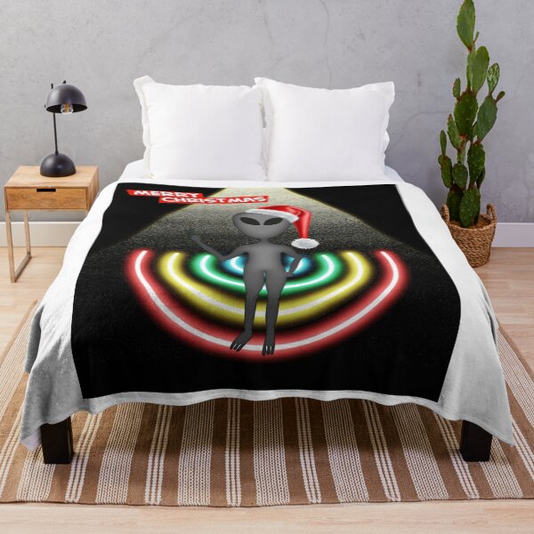 Item preview, Alien wearing Santa Cap on Christmas 2 | UFO Sighting | Merry Christmas designed and sold by CosmicStory.