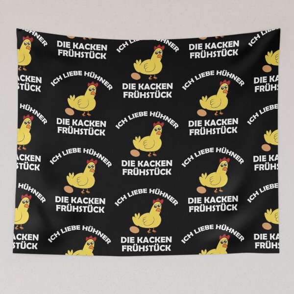 Aperçu de l'œuvre J'adore les poulets qui font caca au petit déjeuner créée et vendue par Mohja-Design.