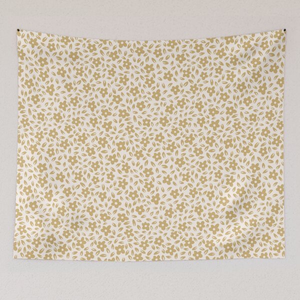Item preview,  hand drawn ditsy floral - gold designed and sold by Chelsea Jay.