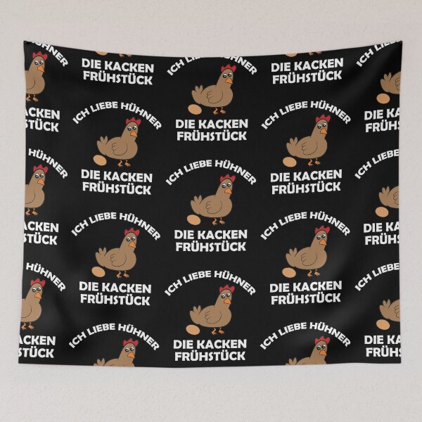 Aperçu de l'œuvre J'adore les poulets qui font caca au petit déjeuner créée et vendue par Mohja-Design.