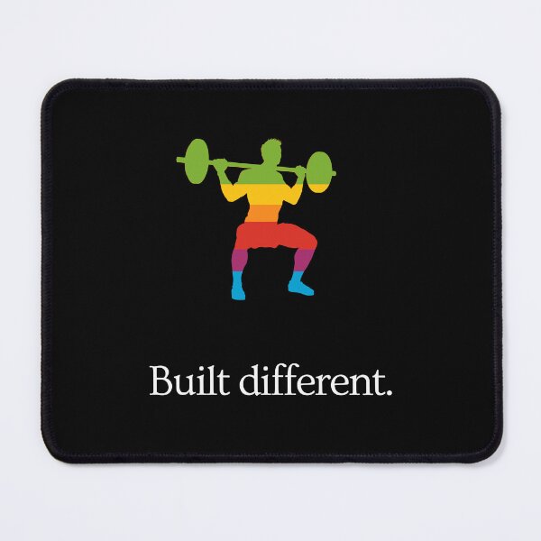 Item preview, Built Different - Gym Bodybuilding Fitness Motivation - Ad Parody - Squat Powerlifting (colorful) designed and sold by MillennialMemer.
