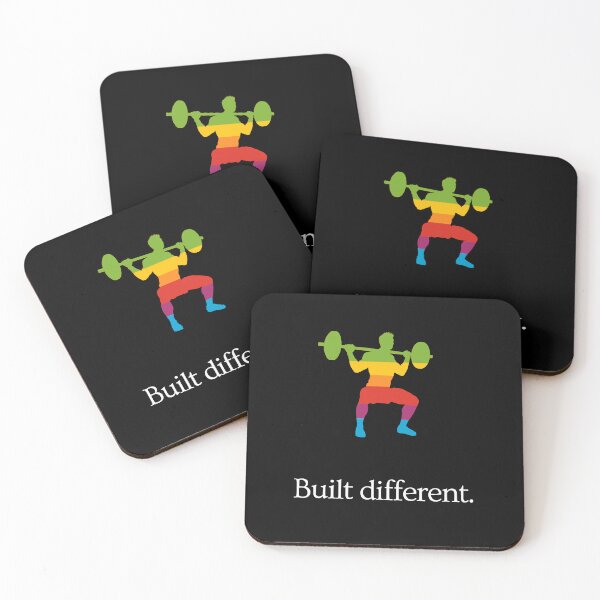 Item preview, Built Different - Gym Bodybuilding Fitness Motivation - Ad Parody - Squat Powerlifting (colorful) designed and sold by MillennialMemer.