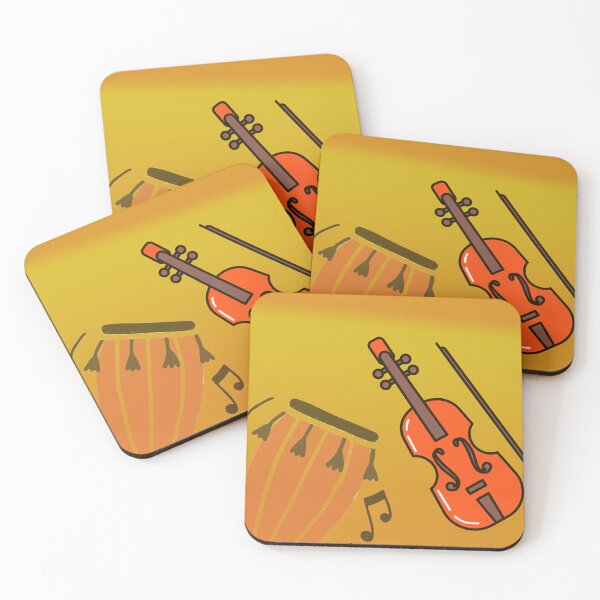 Item preview, Violin and Traditional Drum Wallpaper designed and sold by DesignPalaceLk.