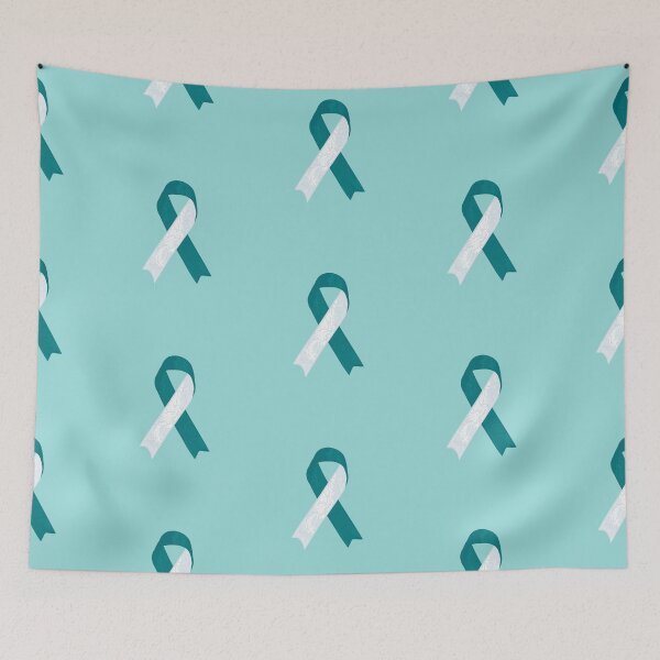 Item preview, Cervical Cancer Awareness Ribbon With Butterfly Print designed and sold by DreamFruit11.