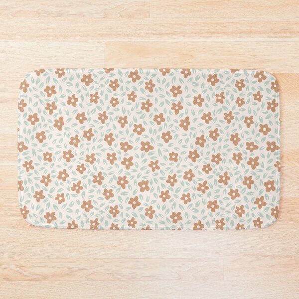 Item preview, hand drawn ditsy floral - aqua and orange designed and sold by Chelsea Jay.