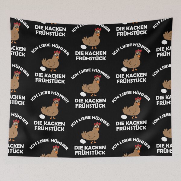 Aperçu de l'œuvre J'adore les poulets qui font caca au petit déjeuner créée et vendue par Mohja-Design.