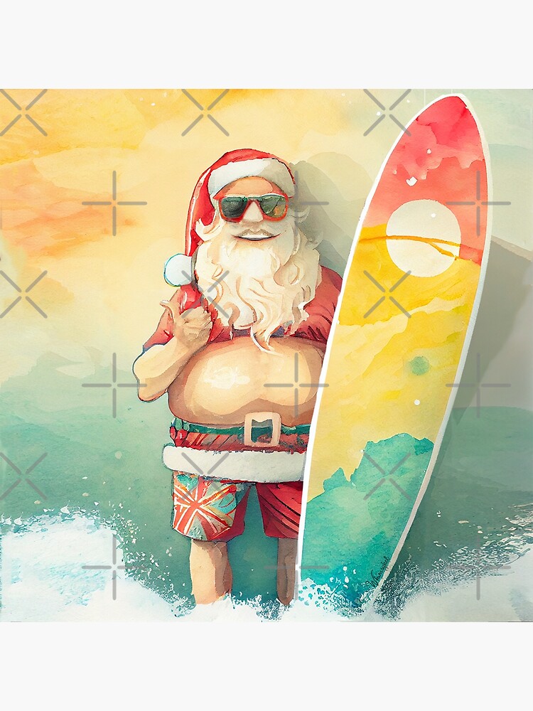  Carte cadeau  - Email - Père Noël surfeur
