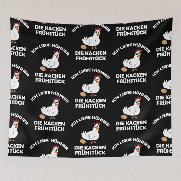 Aperçu de l'œuvre J'adore les poulets qui font caca au petit déjeuner créée et vendue par Mohja-Design.