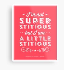 The Office Dunder Mifflin Michael Scott Quote - Superstitious Metal Print