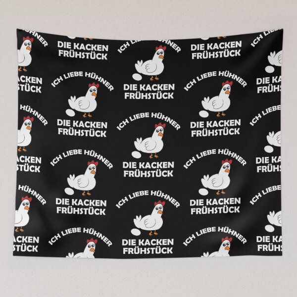 Aperçu de l'œuvre J'adore les poulets qui font caca au petit déjeuner créée et vendue par Mohja-Design.