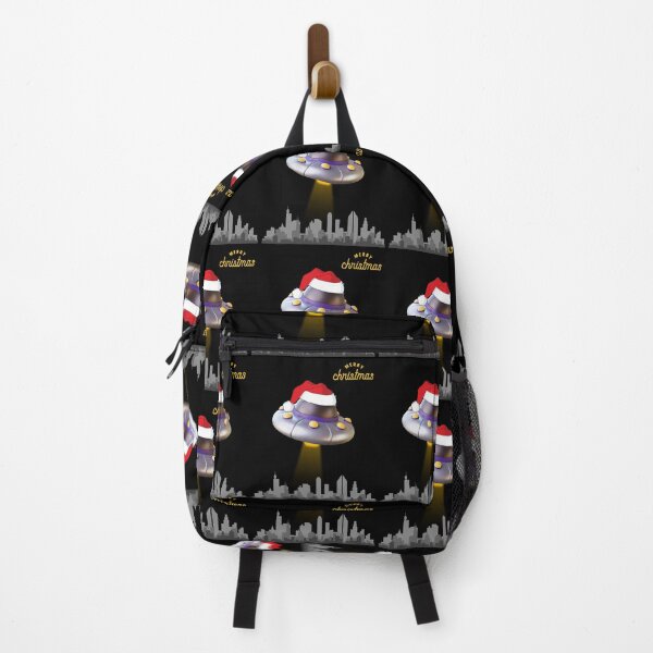 Item preview, Alien Spaceship Wearing Santa Cap on Christmas Eve 2 (in black) | UFO Sighting | Merry Christmas designed and sold by CosmicStory.