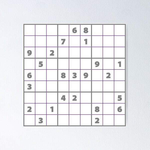 Item preview, Sudoku Puzzle Grey and Purple | Puzzle #2 designed and sold by beanibooi.