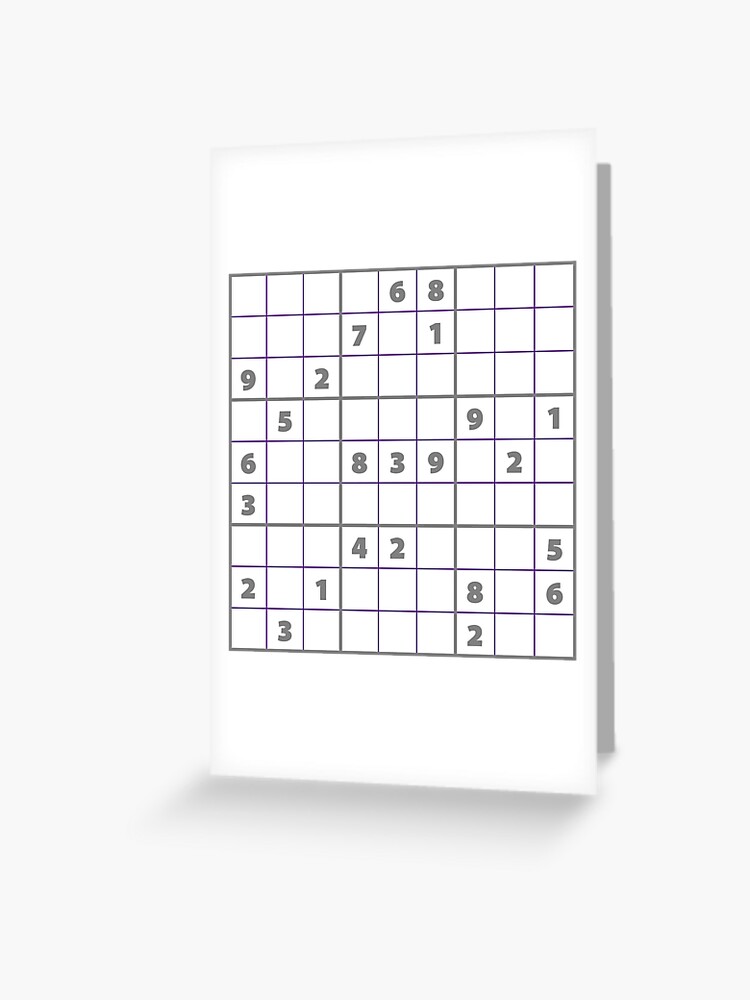 sudoku-puzzle-grey-and-purple-puzzle-2-greeting-card-for-sale-by-beanibooi-redbubble
