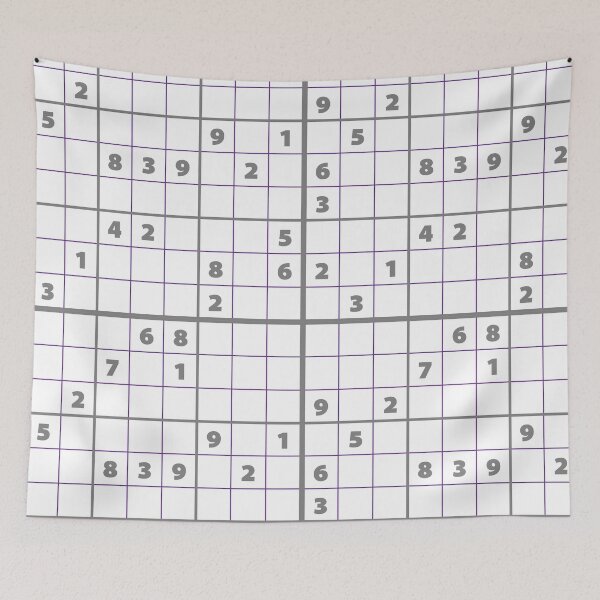 Item preview, Sudoku Puzzle Grey and Purple | Puzzle #2 designed and sold by beanibooi.