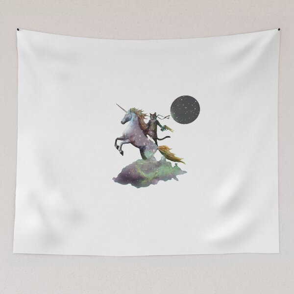 Item preview, Funny Cat Riding Unicorn designed and sold by PremiumDesignz.