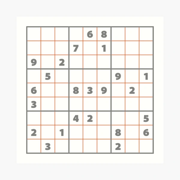 sudoku-puzzle-grey-and-orange-puzzle-4-art-print-for-sale-by-beanibooi-redbubble