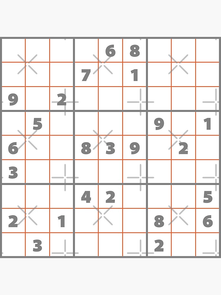 sudoku-puzzle-grey-and-orange-puzzle-4-art-print-for-sale-by-beanibooi-redbubble for Free Printable Large Print Sudoku Puzzles Sudoku Puzzle Grey and Orange | Puzzle #4